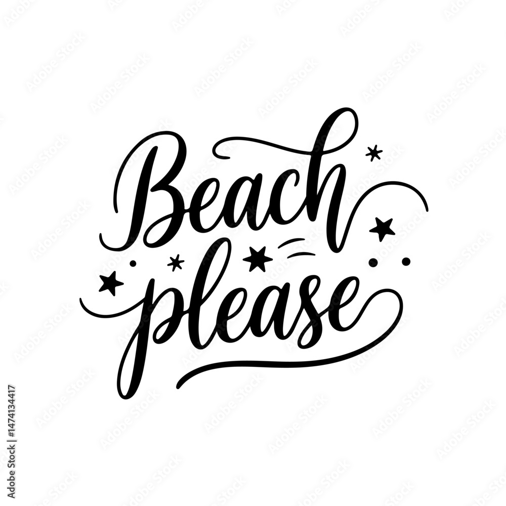 Fototapeta premium Beach please. Summer Vector Design Isolated on White Background