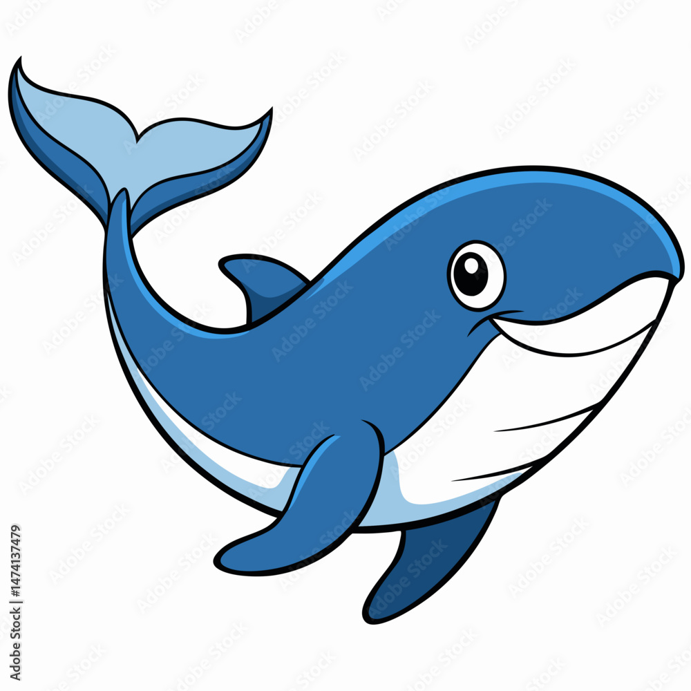 Obraz premium Jumping Whale art vector