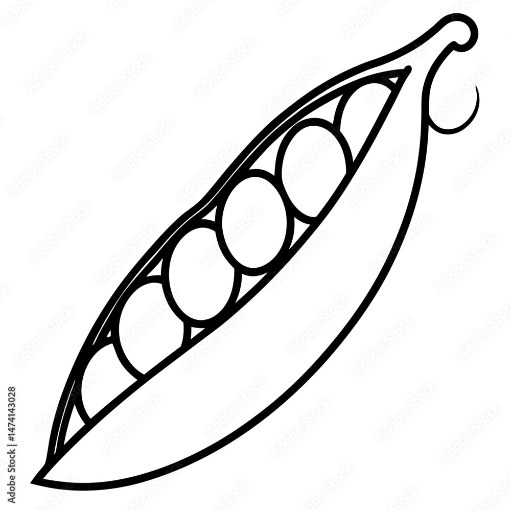 Minimalist Peas Vector Illustration Minimalist Peas Vector Illustration