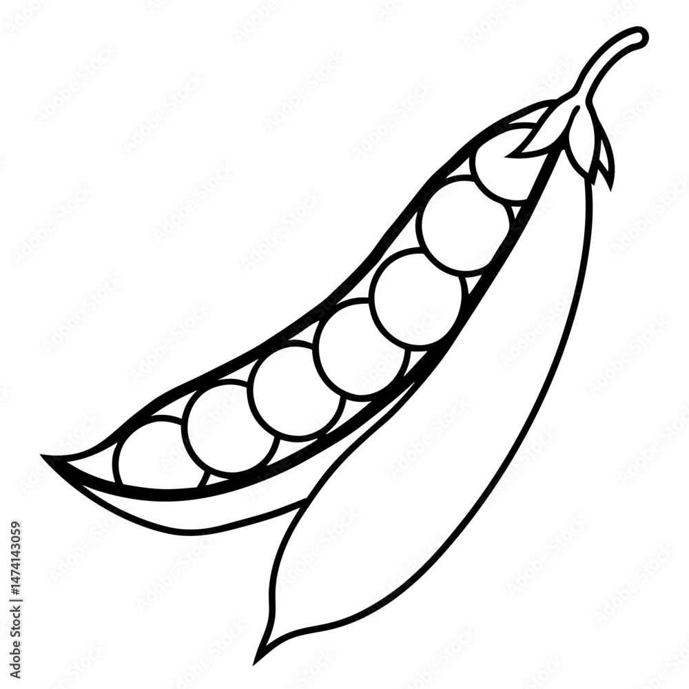 Minimalist Peas Vector Illustration Minimalist Peas Vector Illustration