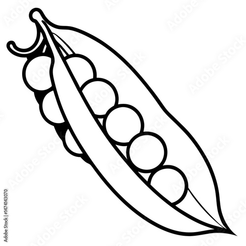 Minimalist Peas Vector Illustration