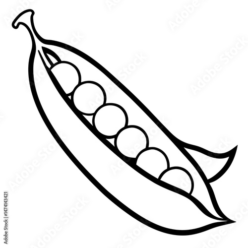 Minimalist Peas Vector Illustration