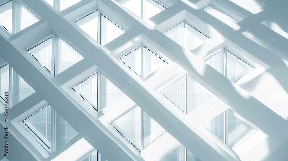 Geometric window pattern with light and shadows Geometric window pattern with light and shadows