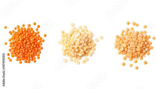 Obraz na płótnie Different types of lentils isolated on white w salonie