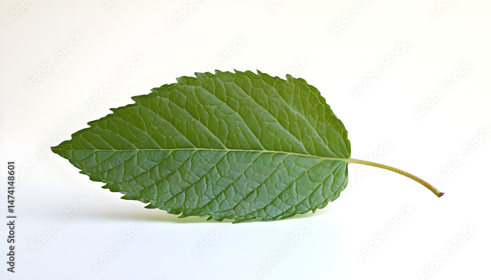 Fresh green mint leaf isolated on white
