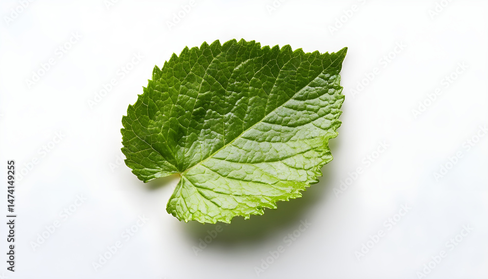 Fresh green mint leaf isolated on white
