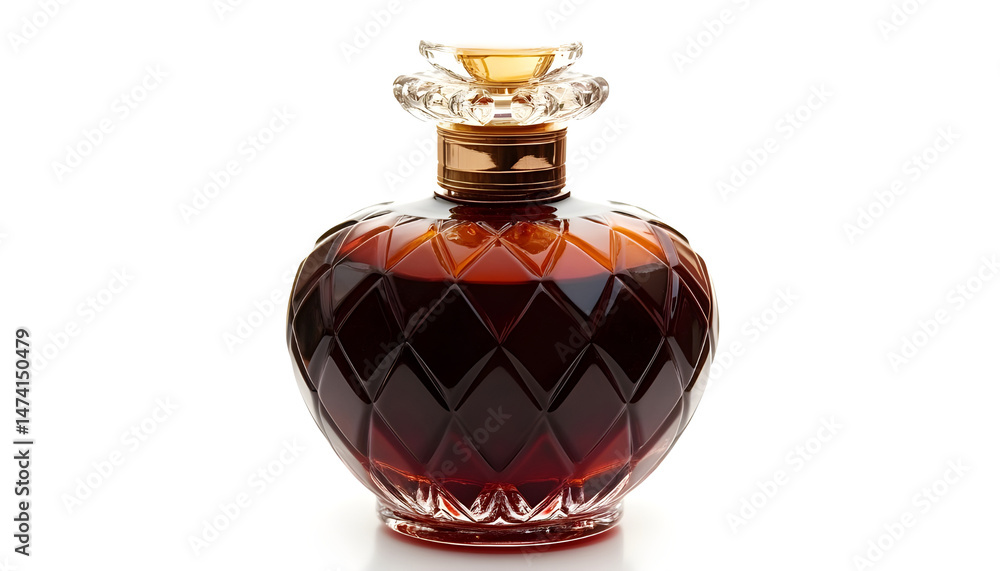 Bottle of luxury perfume isolated on white