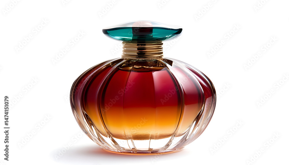 Bottle of luxury perfume isolated on white