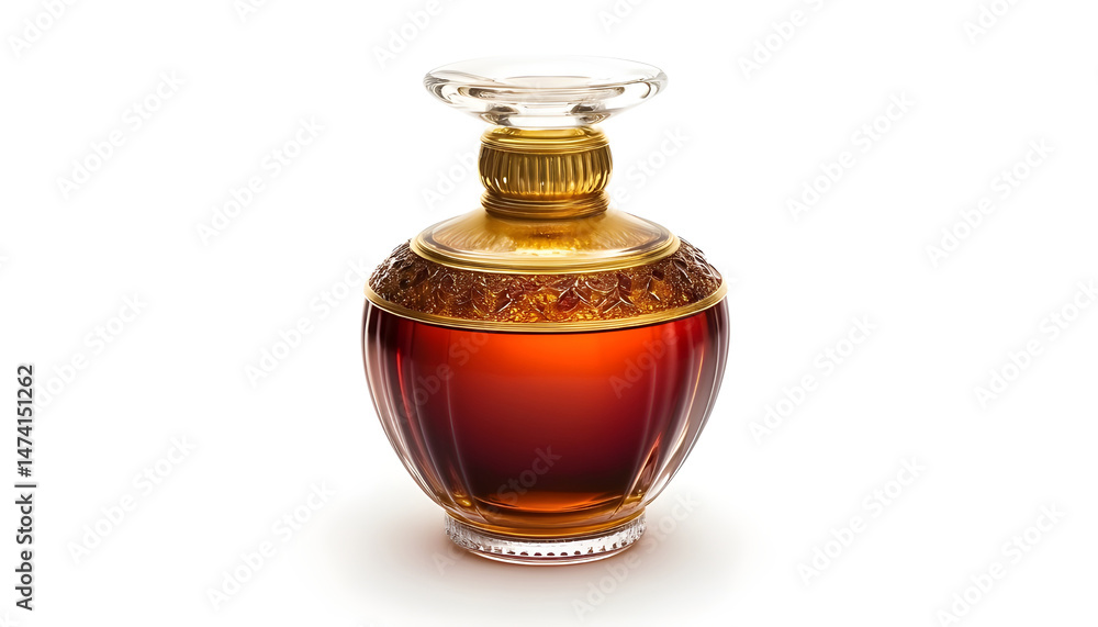 Bottle of luxury perfume isolated on white