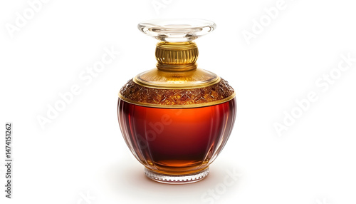 Obraz na płótnie Bottle of luxury perfume isolated on white w salonie
