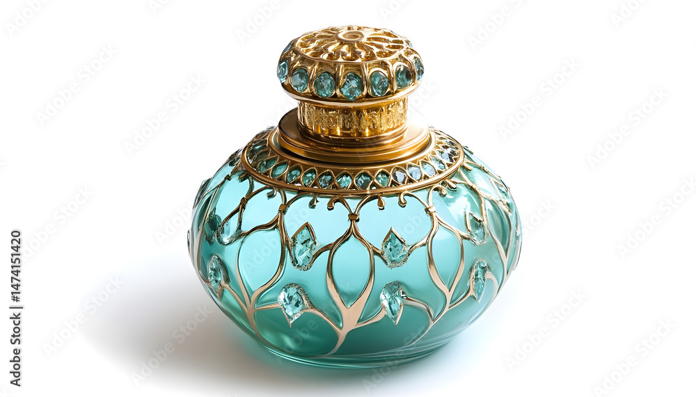 Bottle of luxury perfume isolated on white