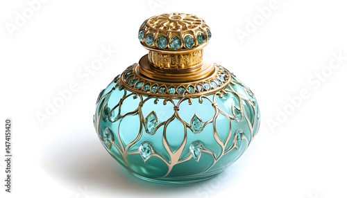 Obraz na płótnie Bottle of luxury perfume isolated on white w salonie