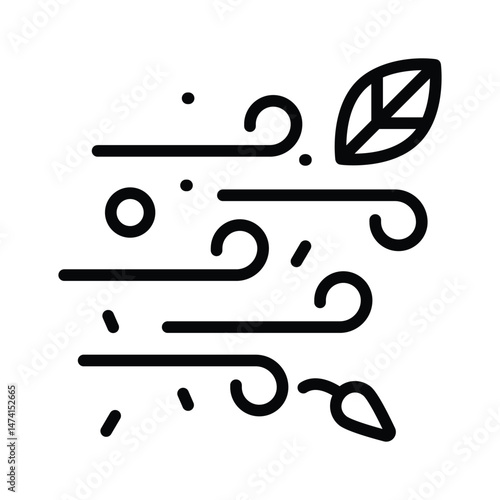 Leaves flying in strong wind, depicting windy conditions