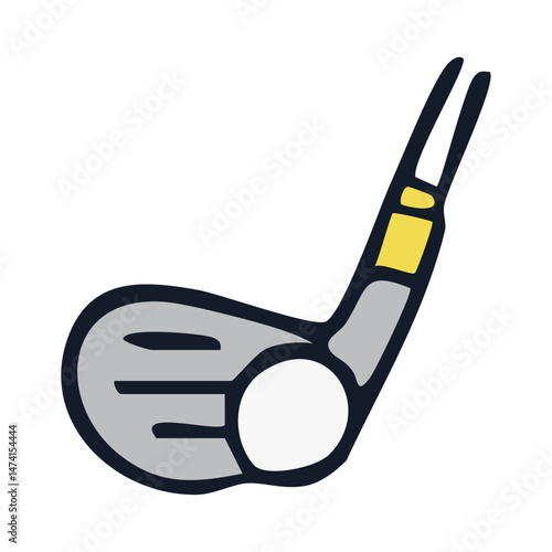 Golf Club and Ball Icon - Vector Sport Equipment Symbol