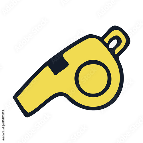 Whistle Icon - Vector Referee and Sports Tool Symbol
