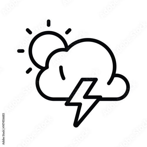 Grab this amazing icon of thunderstorm in modern style