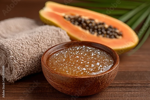 The use of papaya in a face mask is a method for treating acne, highlighted with selective focus