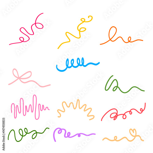 Set of wiggle and wavy line 