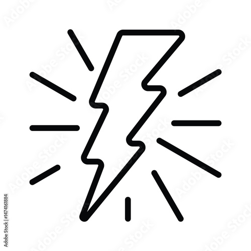 A bold lightning bolt, symbolizing stormy weather or electricity.
