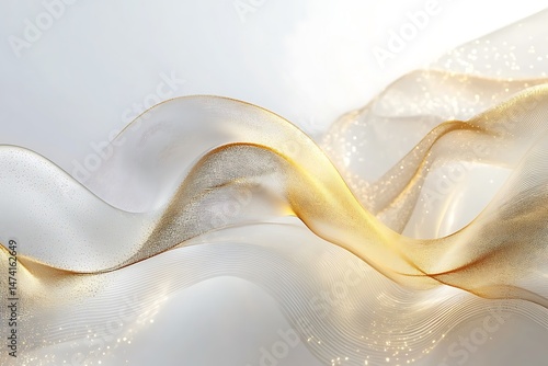 Abstract golden waves over a silky background with a high-end luxury feel 