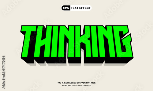 Thinking Editable Text Effect Design