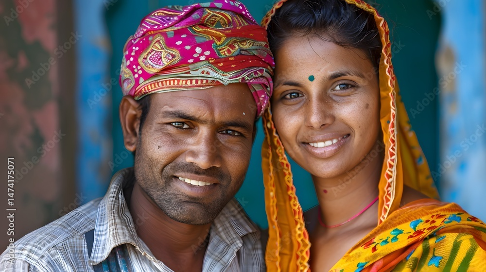 Fototapeta premium Romantic Wedding Couple Indian 