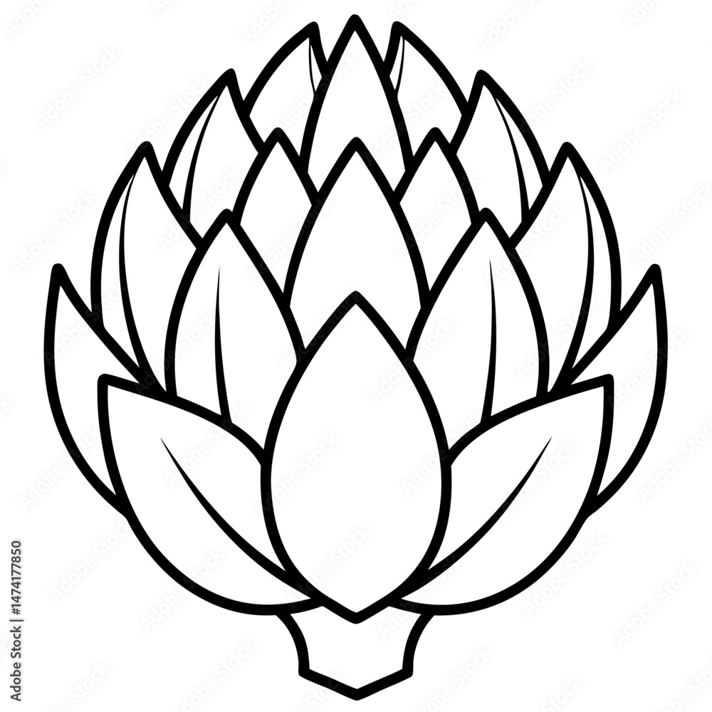 Obraz premium Stylized Artichoke Vector Illustration