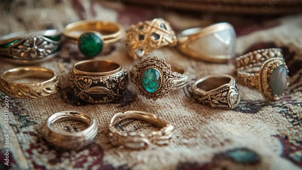Exquisite collection of gemstone rings showcasing detailed metalwork and craftsmanship jewelry Exquisite collection of gemstone rings showcasing detailed metalwork and craftsmanship jewelry