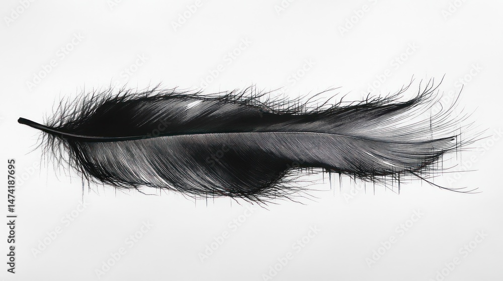 Obraz premium Single black feather