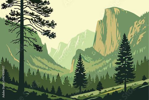 144 scenic california landscapes, misty pine forests, volcanic mountains, natural landscapes, cinematic dramatic lighting, digital art, 8K resolution