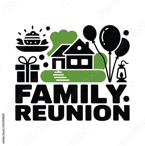Family reunion event vector for warm memories