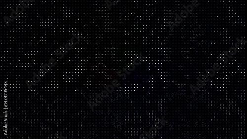 Tiny grid light pixels shimmer subtly in the dark, perfect for futuristic tech concepts, HUDs, or minimalist data visualization themes.