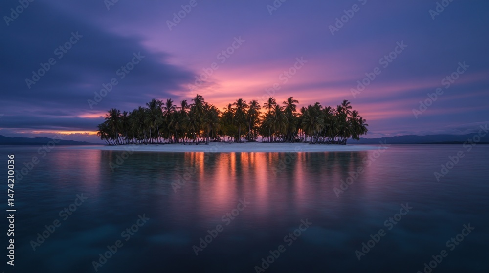 Tropical island at sunset (2) Tropical island at sunset (2)