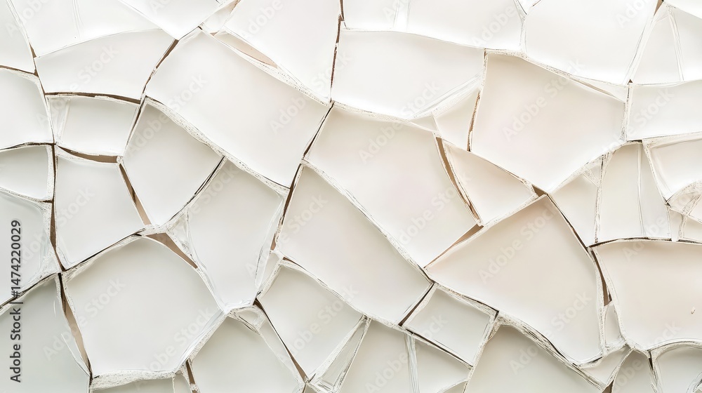 Fractured glass background with white cracks against a soft pastel tone Fractured glass background with white cracks against a soft pastel tone