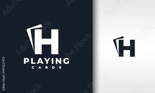 playing card letter H logo