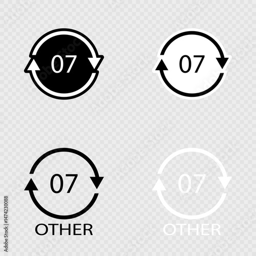 Recycling Code OTHER 07 Set.