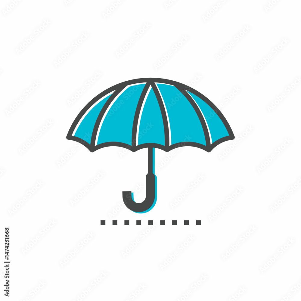 Fototapeta premium Colored icon template. Umbrella icon. Colored vector design.