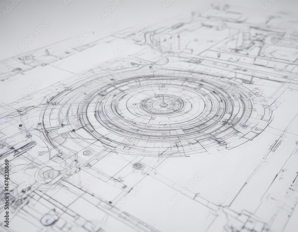 Technical drawing blueprint effect, white background, technical drawing, retro Technical drawing blueprint effect, white background, technical drawing, retro