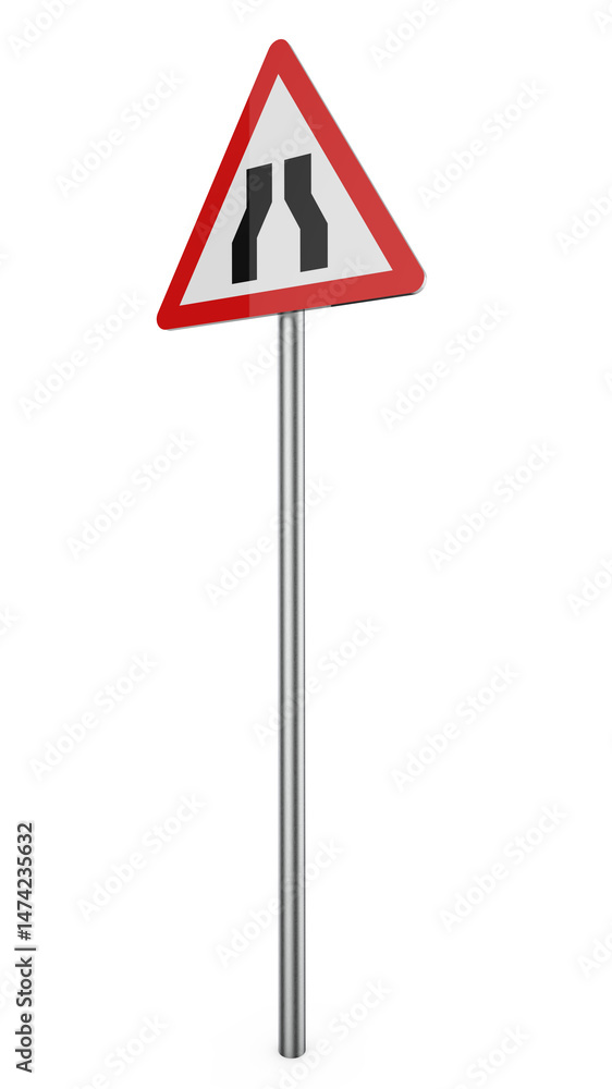 3D Traffic warning sign isolated on transparent background 3D Traffic warning sign isolated on transparent background