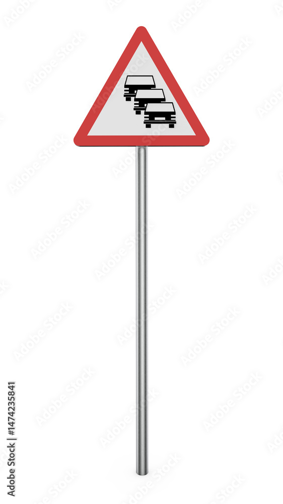 3D Traffic warning sign isolated on transparent background 3D Traffic warning sign isolated on transparent background