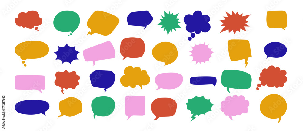 © Antonina - Set of vector speech bubble frame. Retro color special offer design elements collection © Antonina - Set of vector speech bubble frame. Retro color special offer design elements collection
