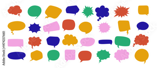 Set of vector speech bubble frame. Retro color special offer design elements collection