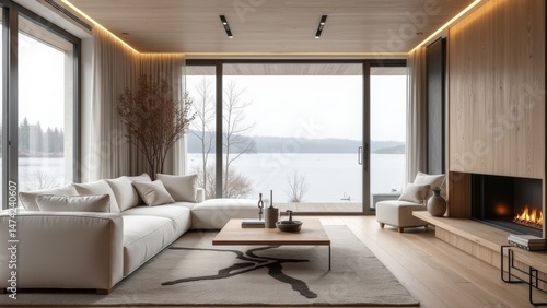 Wallpaper Mural Modern minimalist living room illustration Torontodigital.ca