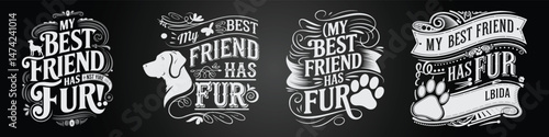 Retro Blackboard Design with Adorable Pet and Jungle Elements