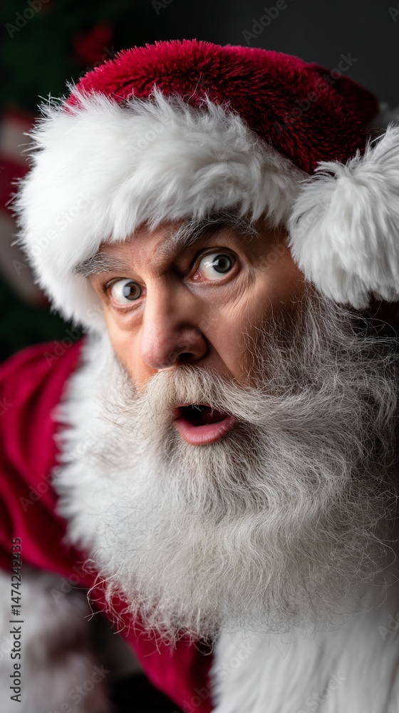 Santa Claus with a surprised expression Santa Claus with a surprised expression