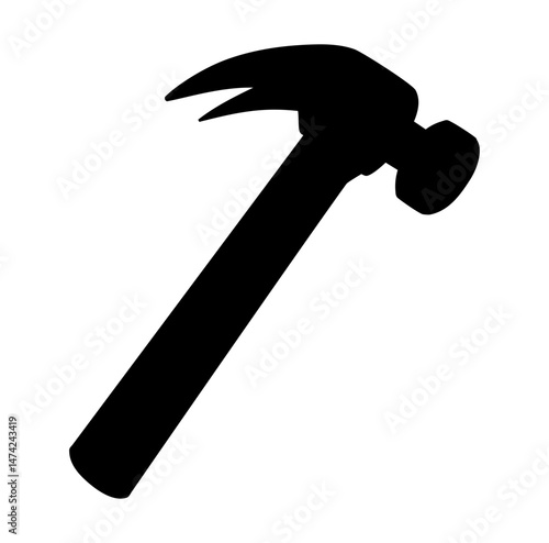 Cartoon Silhouette Iron Old Hammer Digital Vectors Illustration