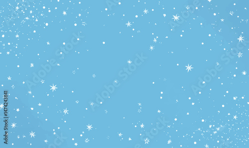 A light blue background dotted with numerous white stars evokes a tranquil and whimsical mood, perfect for inspiring creativity or peaceful contemplation.