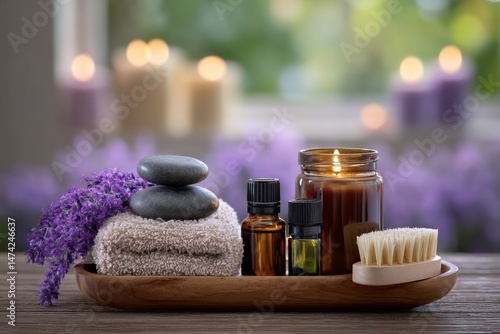 Organic oil and herbal cosmetics in bottles provide the perfect accompaniment to home spa and beauty rituals