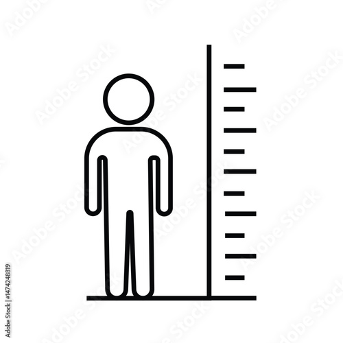 Man tall scale icon. Vector Illustration height symbol. Tall person icon