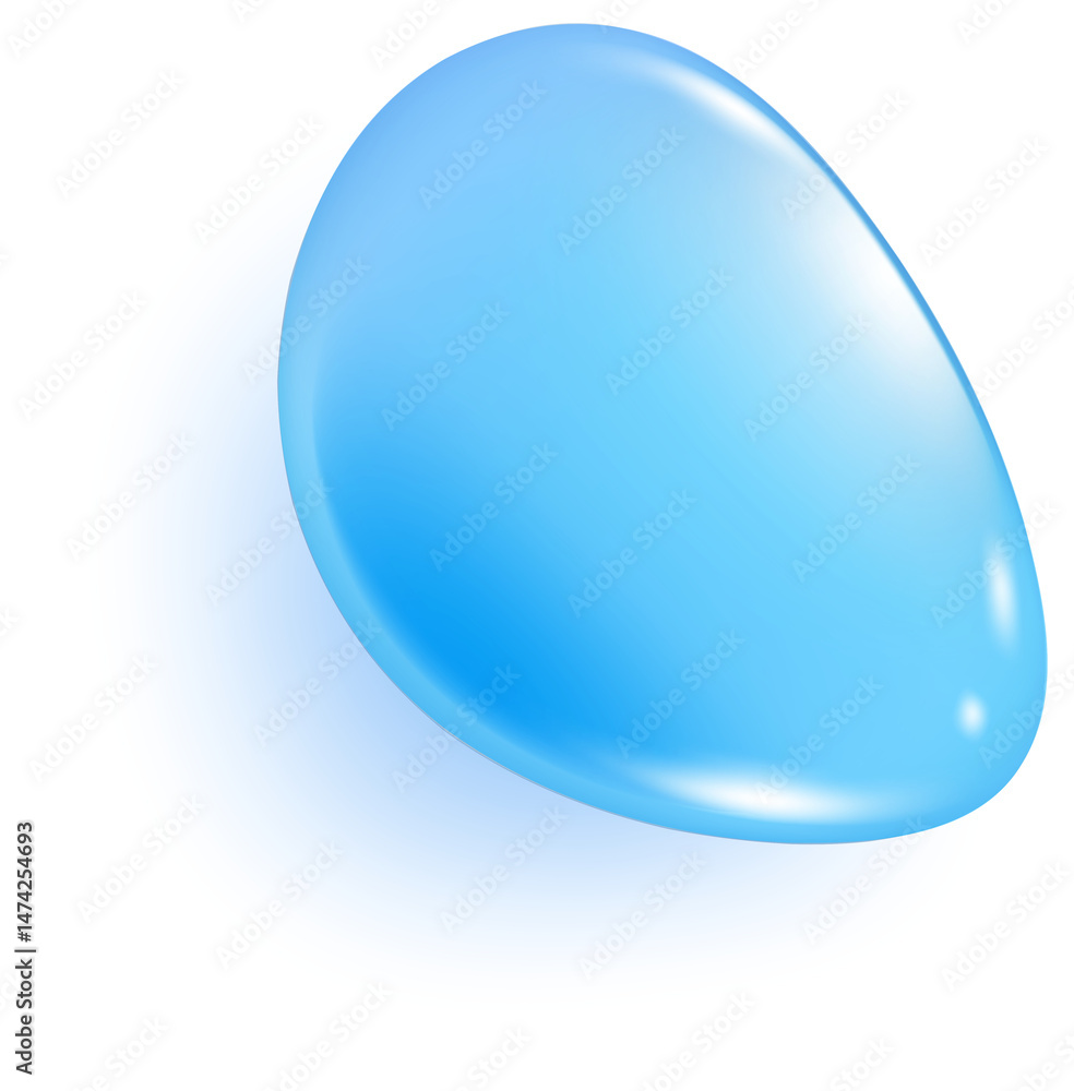 Blue water drop. Liquid transparent splash of gel. Realistic clear texture shape on surface. Top view of aqua collagen and spot of serum. Blue water drop. Liquid transparent splash of gel. Realistic clear texture shape on surface. Top view of aqua collagen and spot of serum.